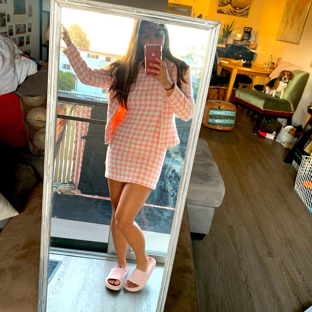 Vintage Wanko Pink Plaid Dress & Jacket